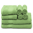 thumbnail image 1 of MoNiBloom 8 Piece Towel Set, 100% Cotton, 2 Bath Towels 27x54", 2 Hand Towels 16x28" and 4 Wash Cloths 12x12" for Daily Use, Hotel and Spa, Machine Washable, Green, 1 of 12
