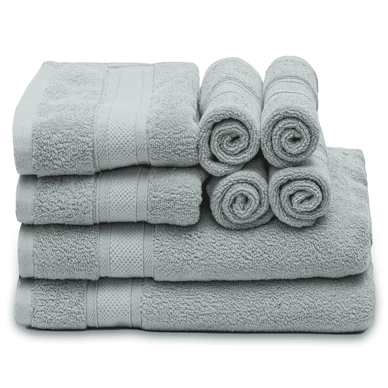 MoNiBloom 8Pcs Bath Towel Set, 100% Cotton Super Soft, 2 Bath