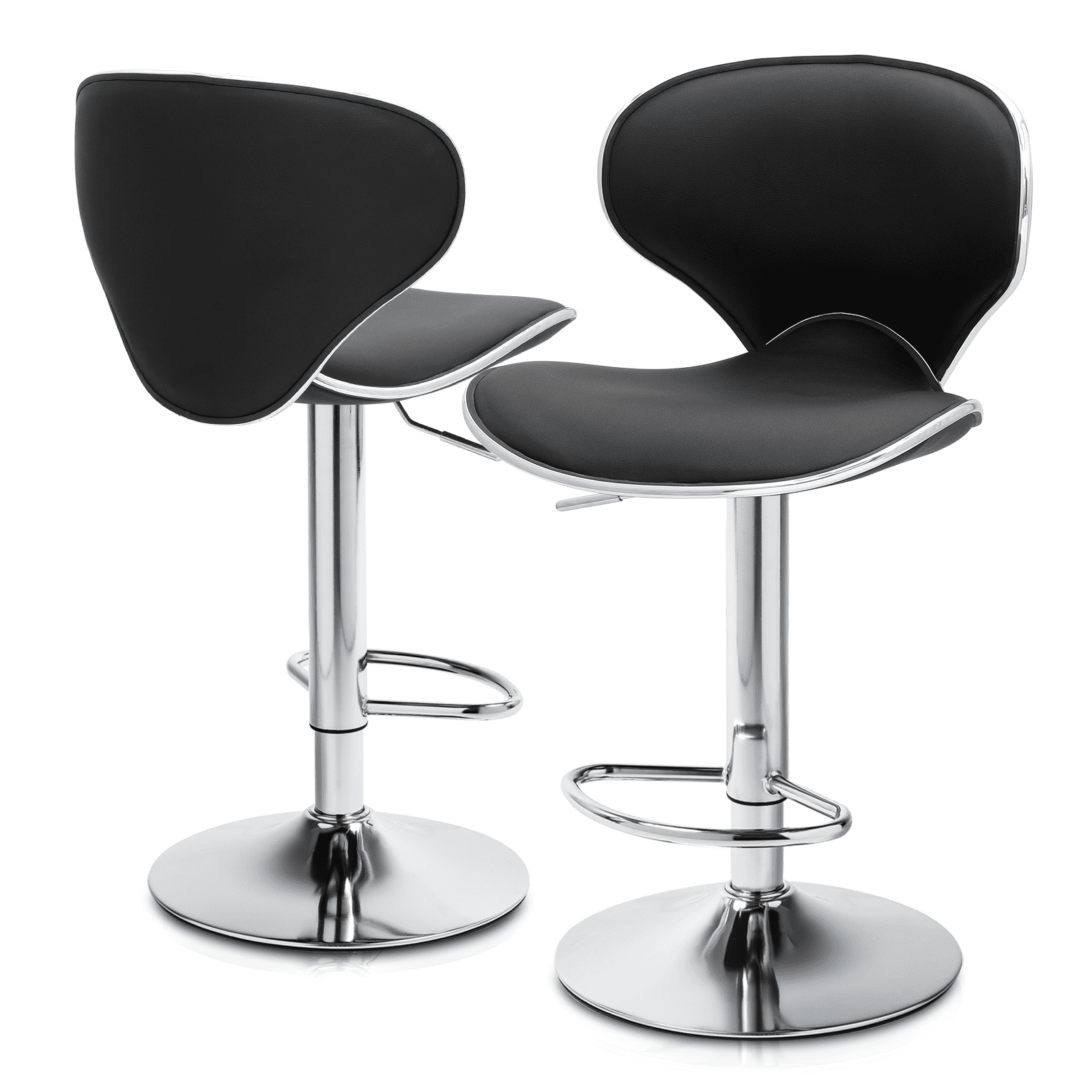 MoNiBloom Adjustable Counter Height Bar Stools Set of 2, Swivel Kitchen