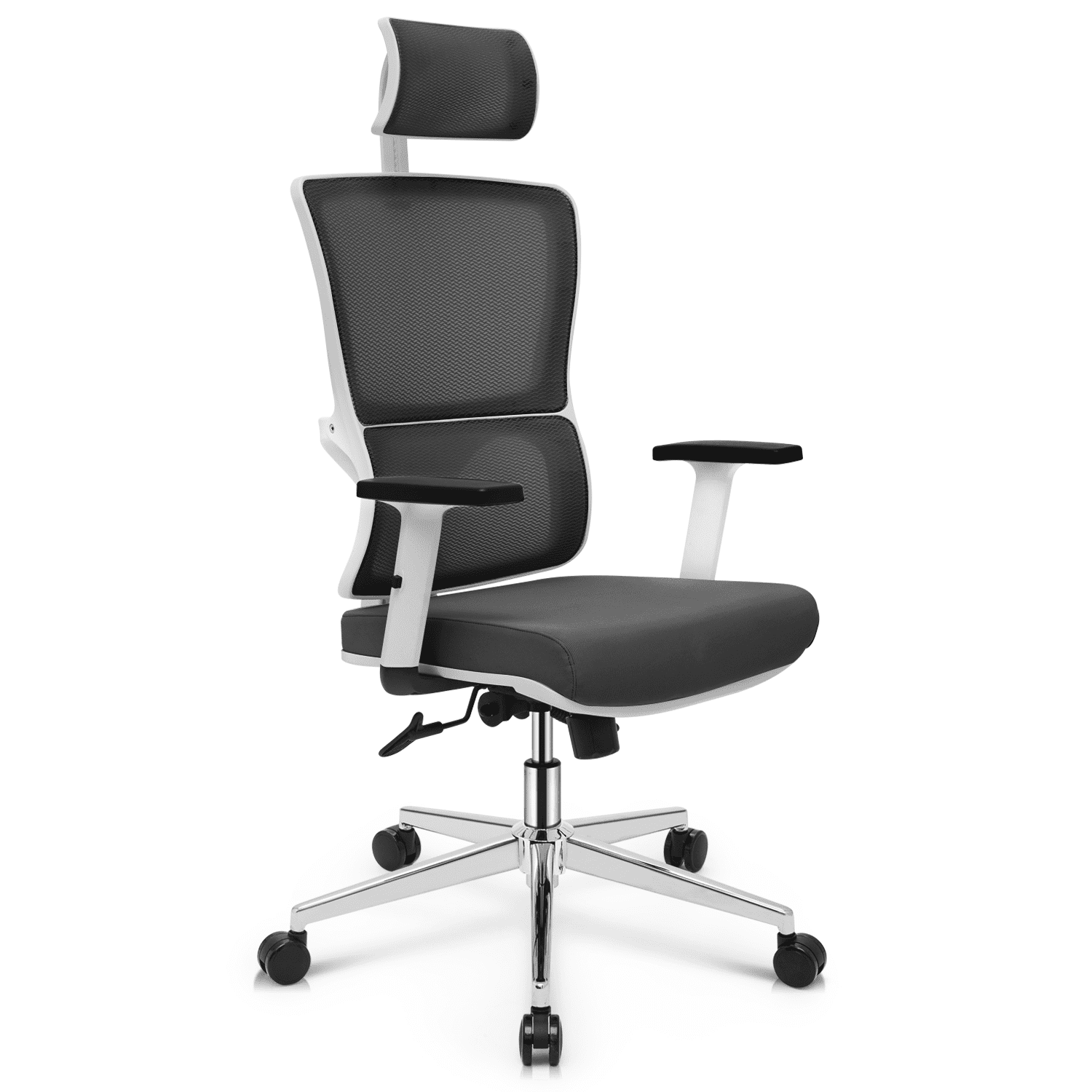 Serta SitTrue Ridgefield Ergonomic MeshVegan Leather High Back Task Chair  GrayBlack - Office Depot