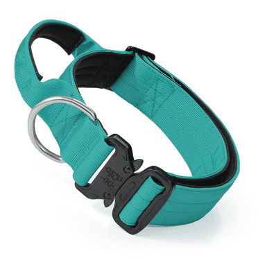 MoNiBloom Adjustable Pet Dog Collar with Buckle, Safety Polyester Collars for Medium Large Dogs, Teal