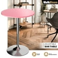 thumbnail image 1 of MoNiBloom Round Cocktail Bar Table with Metal Base, Tall Bistro Pub Table, Adjustable Height 27.5"-35.7" Counter Bar Table for Kitchen, Dining Room, Living Room, Pink, 1 of 8