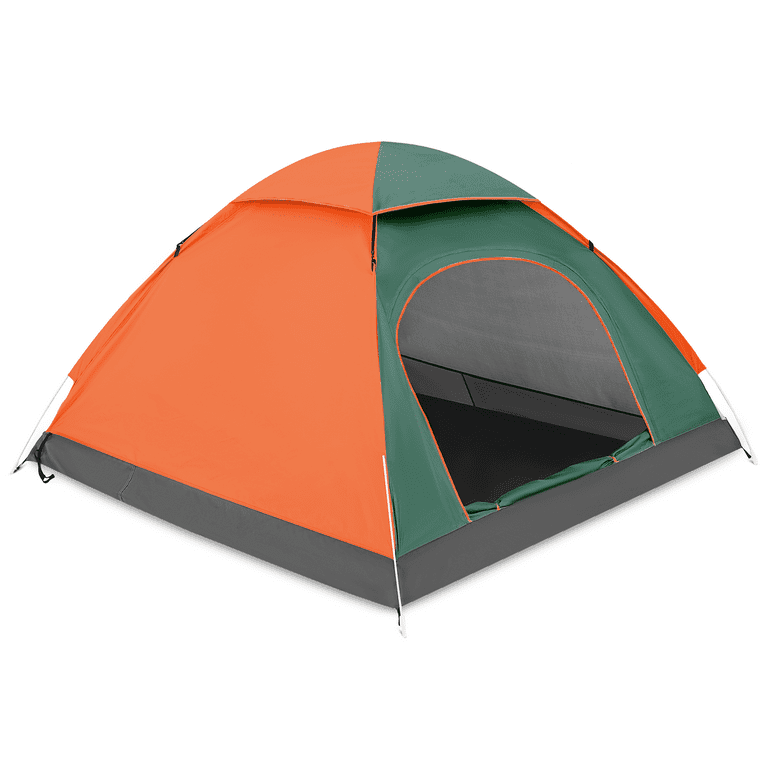 MoNiBloom Backpacking Dome Tent for Camping Hiking, Waterproof Two Doors  Tent with Skylight for Mountaineering Travel, Green/Orange