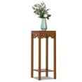 thumbnail image 1 of MoNiBloom Bamboo 2 Tiers Square Plant Stand, Vintage Carving Flower Rack, Brown, for Garden, 1 of 10