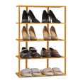 thumbnail image 1 of MoNiBloom Bamboo 5 Tiers 15 Pairs Adjustable Shoes Rack, Corner Organizer Shelf, Natural, for Entryway, 1 of 11