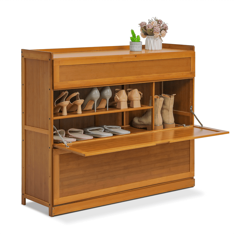 MoNiBloom Free Standing Bamboo Organizer, 5-Tier Shoe Cabinet with - Main Image