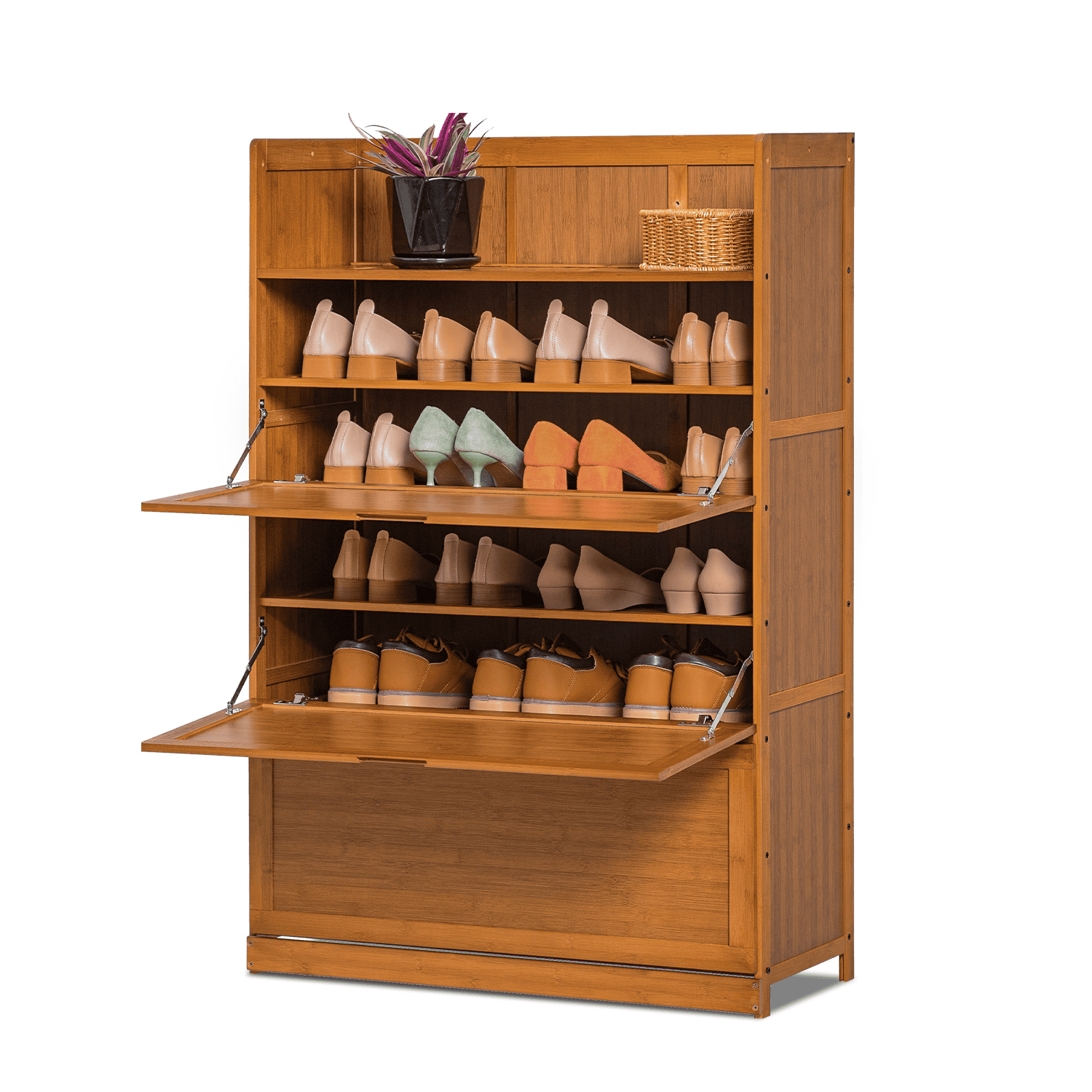 Shoe Cabinet for Entryway, 8-Tier Tall Shoe Shelf Shoes Rack Organizer, Wooden  Shoe Storage Cabinet for Hallway, Closet - On Sale - Bed Bath & Beyond -  36092482