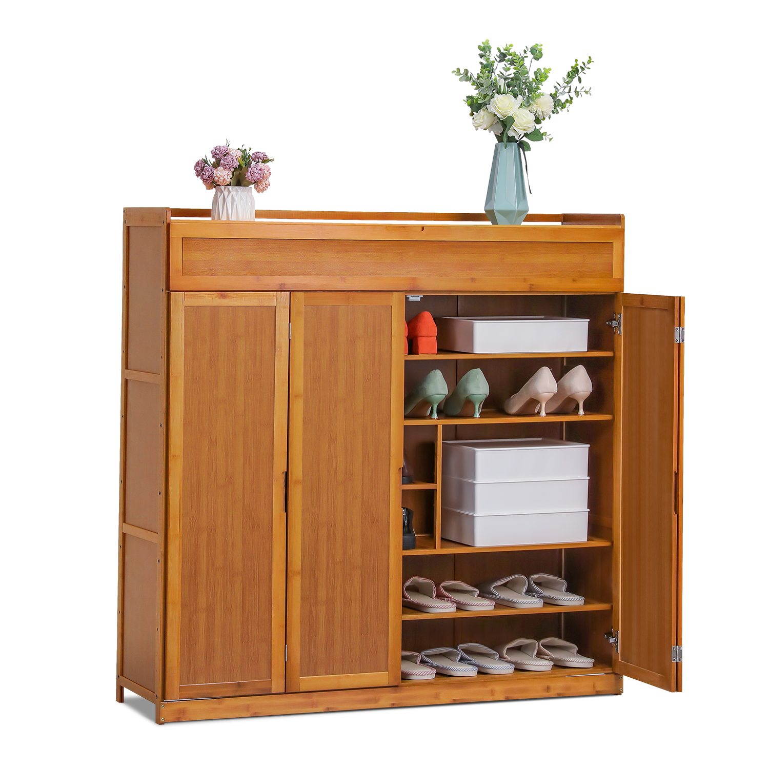 Baxton Studio Fernanda Modern and Contemporary 3Door Oak Brown Wooden