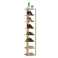 thumbnail image 1 of MoNiBloom Bamboo 8 Tiers Corner Shoes Rack, 8 Pairs Organizer Stand, Natural, for Entryway, 1 of 11