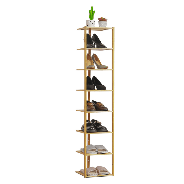 MoNiBloom 8 Tiers Corner Bamboo Shoe Rack, Storage Shoes Stand 8