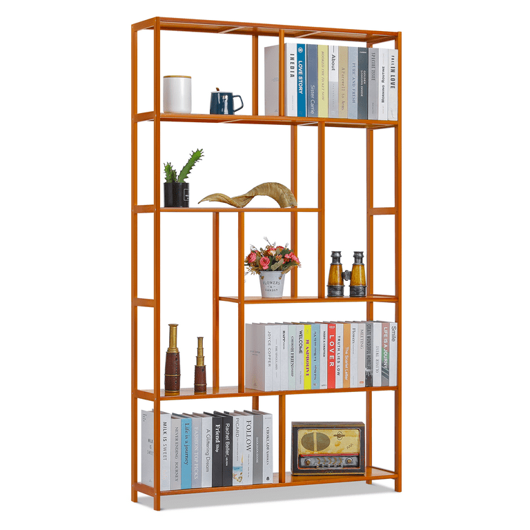 Bamboo Modern Bookcase, Open Bookshelf, Books Display Shelf for Home