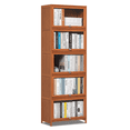 thumbnail image 1 of MoNiBloom Bamboo Tall 5 Tiers Bookcase, Free Standing Shelf with Acrylic Door, Brown, for Living Room, 1 of 10