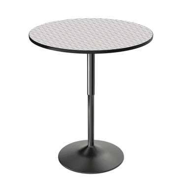 MoNiBloom Barstool Table 31.5" Round Adjustable Height Metal Pub Table for Restaurant, Sliver