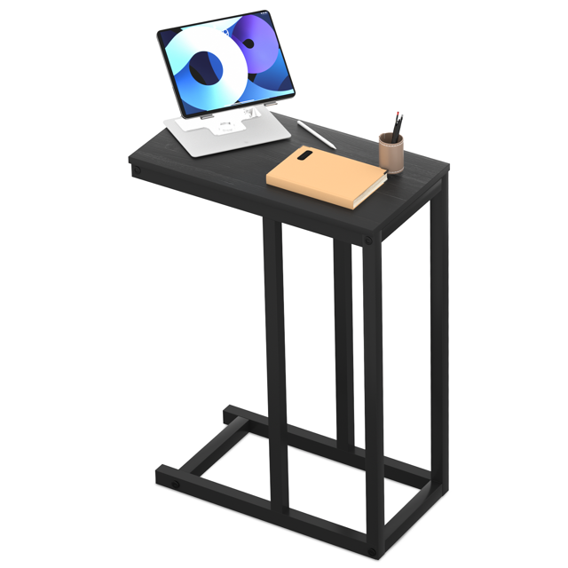 MoNiBloom CShape Rectangle Metal End Table, for Laptop Coffee Snack