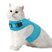 MoNiBloom Cat Harness for Walking, Escape Proof Soft Adjustable Kitten Vest Harnesses for Pet Cats, Easy Control Mesh Breathable, Sky Blue L
