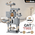 thumbnail image 1 of MoNiBloom Cat Tree, 58 Inch Cat Tree Tower with 2 Cat Condo, Cat Tower with Scratching Post, Cat Climbing Tower with 3 Hammock, Cat Tree for Indoor Cats, Light Gray, 1 of 8