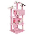 thumbnail image 1 of MoNiBloom 54.5" Cat Tree & Condo Scratching Post Tower, Anti-Tipping Rope, Soft Pink, 1 of 11