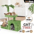 thumbnail image 1 of MoNiBloom Cat Tree with Green Leaves, 32 Inches Cat Tower with Scratching Posts, Cat House w/Cozy Condo, Perch and Fluffy Ball for Indoor Cats, 1 of 8