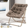 thumbnail image 1 of MoNiBloom Comfy Saucer Chair, Foldable Faux Fur Lounge Chair for Bedroom Living Room, Cozy Moon Chair with Metal Frame for Kids Adults, Beige, 1 of 10