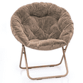 thumbnail image 1 of MoNiBloom Comfy Saucer Chair, Foldable Faux Fur Lounge Chair for Bedroom Living Room, Cozy Moon Chair with Metal Frame for Kids Adults, Beige, 1 of 10