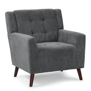 MoNiBloom Cotton-linen Accent Chair, Modern Upholstered Single Sofa Armchair, for Living Room, Lava Grey