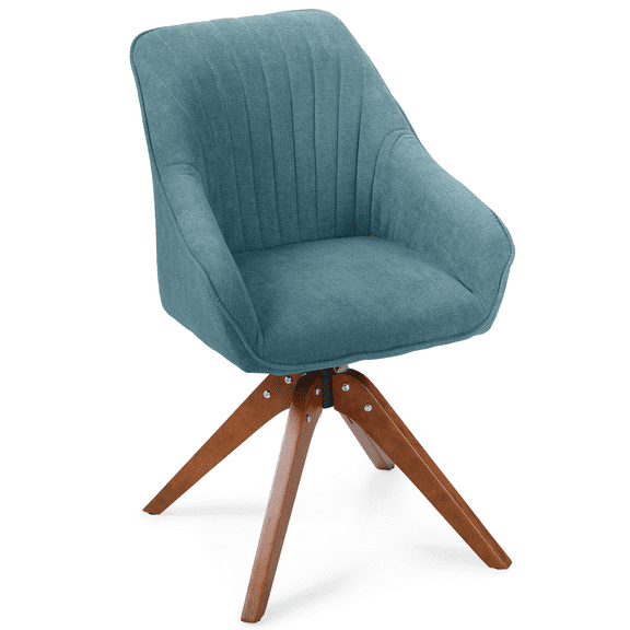 MoNiBloom Cotton-linen Accent Chair, Modern Upholstered Single Sofa Armchair, for Living Room, Sky Blue