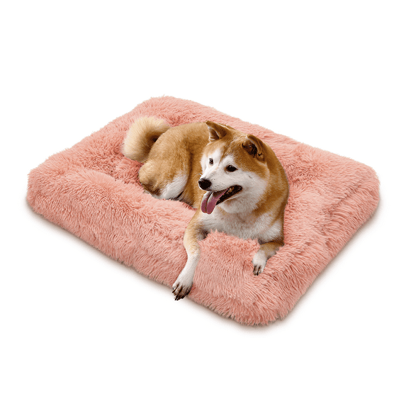 MoNiBloom Dog Beds for Small Medium Dogs, 36.5" Fluffy Calming Cozy Soft Dog and Cat Bed, Pet Bed Washable and Anti-Slip Kennel, Pink