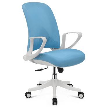 MoNiBloom Ergonomic Adjustable Office Chair, Swivel Computer Desk Seat with Backrest & Armrest for Home Office Study, Blue