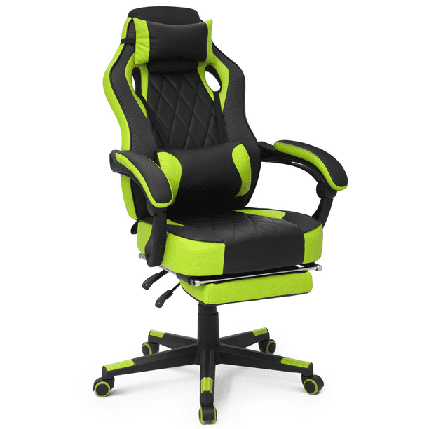 MoNiBloom Ergonomic Gaming Chair, Faux Leather High Back PC