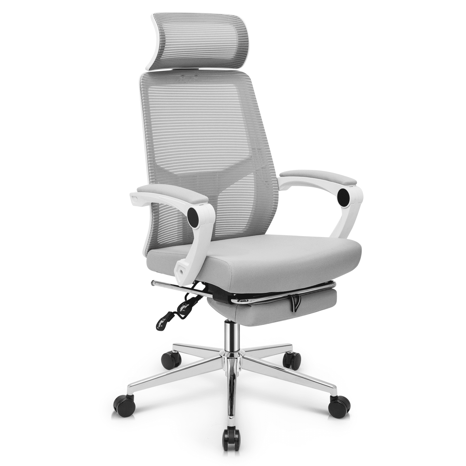 Lifestyle Solutions Akron Gaming Office Chair with Faux Leather Gray Walmart