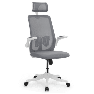 MoNiBloom Ergonomic Office Task Chair, Adjustable High Back Swivel Computer Desk Chair with Backrest & Armrest for Office, Grey