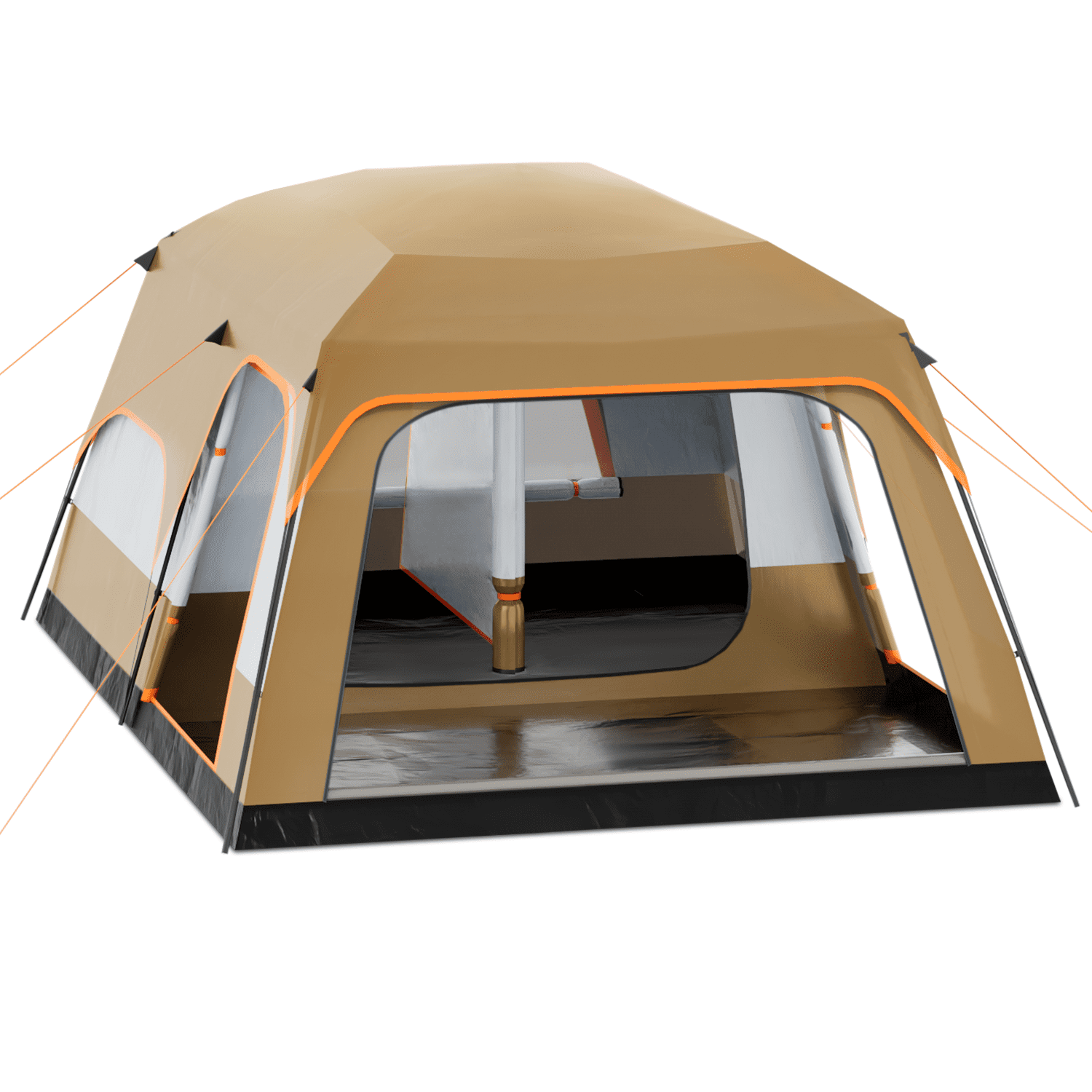 MoNiBloom Extra Large Tent 5-8 Person, Family Cabin Tents with 2 Rooms and  3 Doors, Waterproof Double Layer Big Tent for Outdoor, Picnic, Camping,