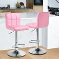 thumbnail image 1 of MoNiBloom Faux Leather Bar Stools 360 Degree Swivel Backrest Barstool Set of 2 for Kitchen, Pink-Black, 1 of 10
