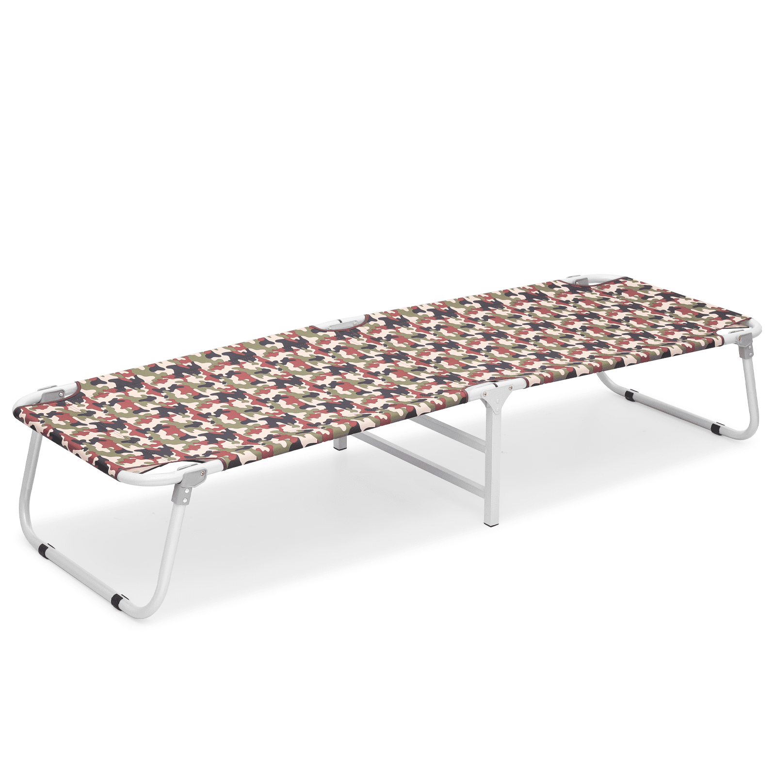 Camouflage Aluminum Folding Camping Cot with U-Shaped Legs