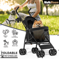thumbnail image 1 of MoNiBloom Foldable Lightweight Pet Trolley for Cats and Dogs,4 Wheel, Black, 1 of 14