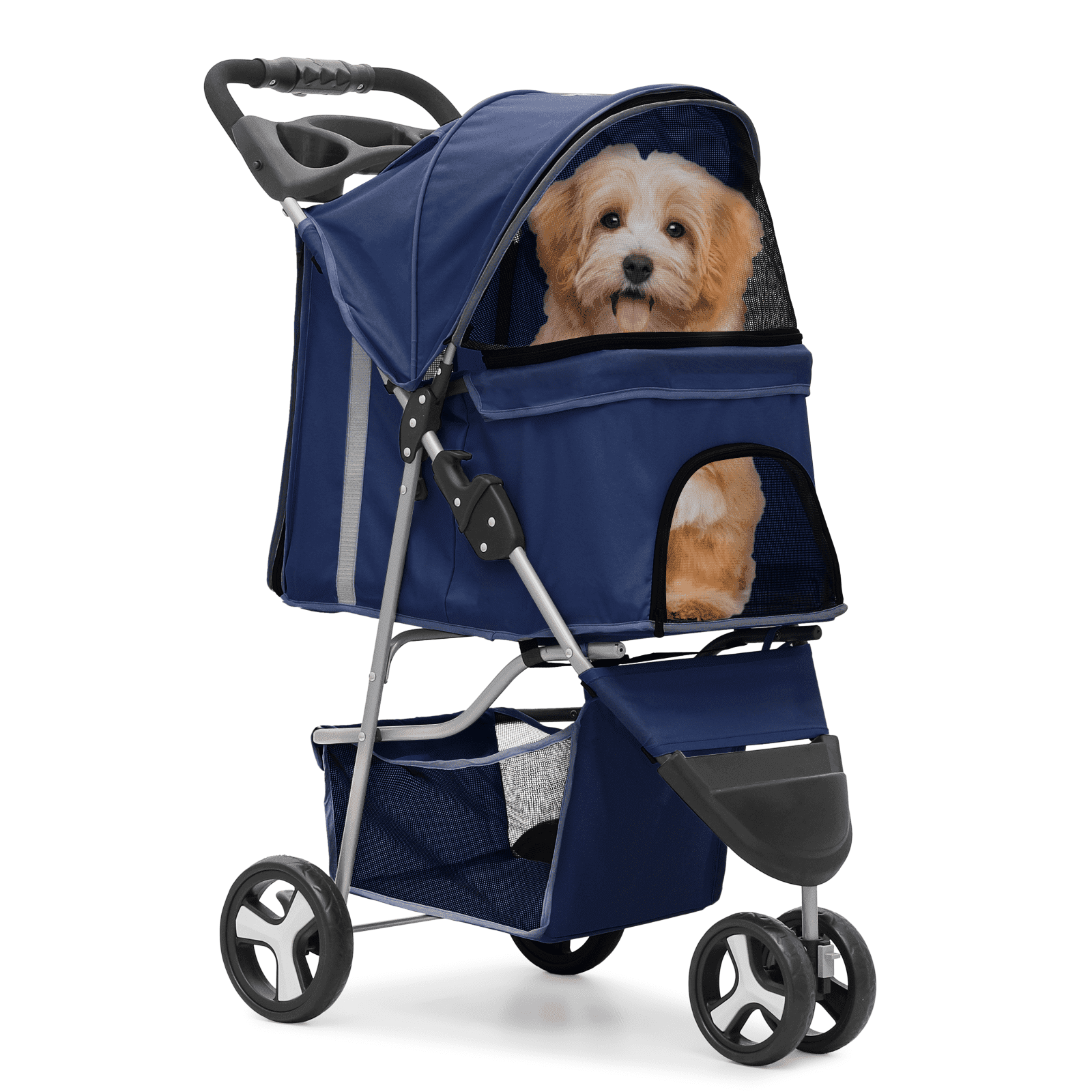 Dog Strollers For Large Dogs Dog Stroller, 3 In 1 Folding Cat Stroller 4 Wheels Pet D 1013717