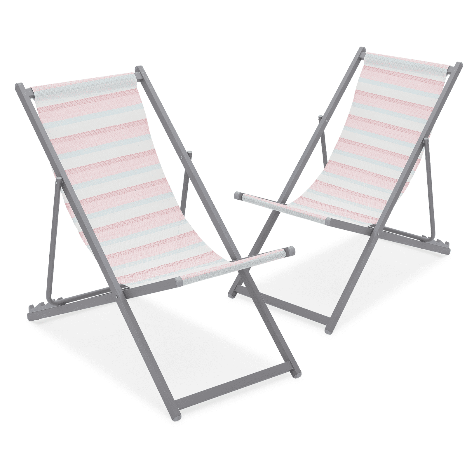 MoNiBloom Folding Beach Chairs Set of 2, Portable Aluminum Frame