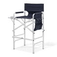 thumbnail image 1 of MoNiBloom Folding Director Chair with Side Table & Storage Pocket, Camping Chair for Adult Beach, Fishing Trip Picnic Lawn, Navy Blue, 1 of 12