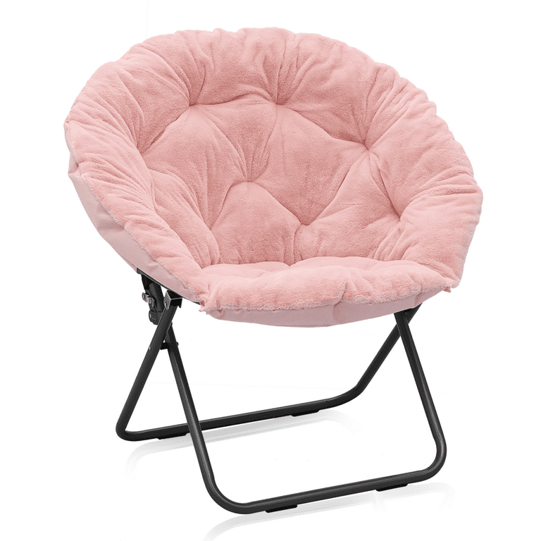 MoNiBloom Folding Saucer Chair, Soft Portable Accent Chair Lounge