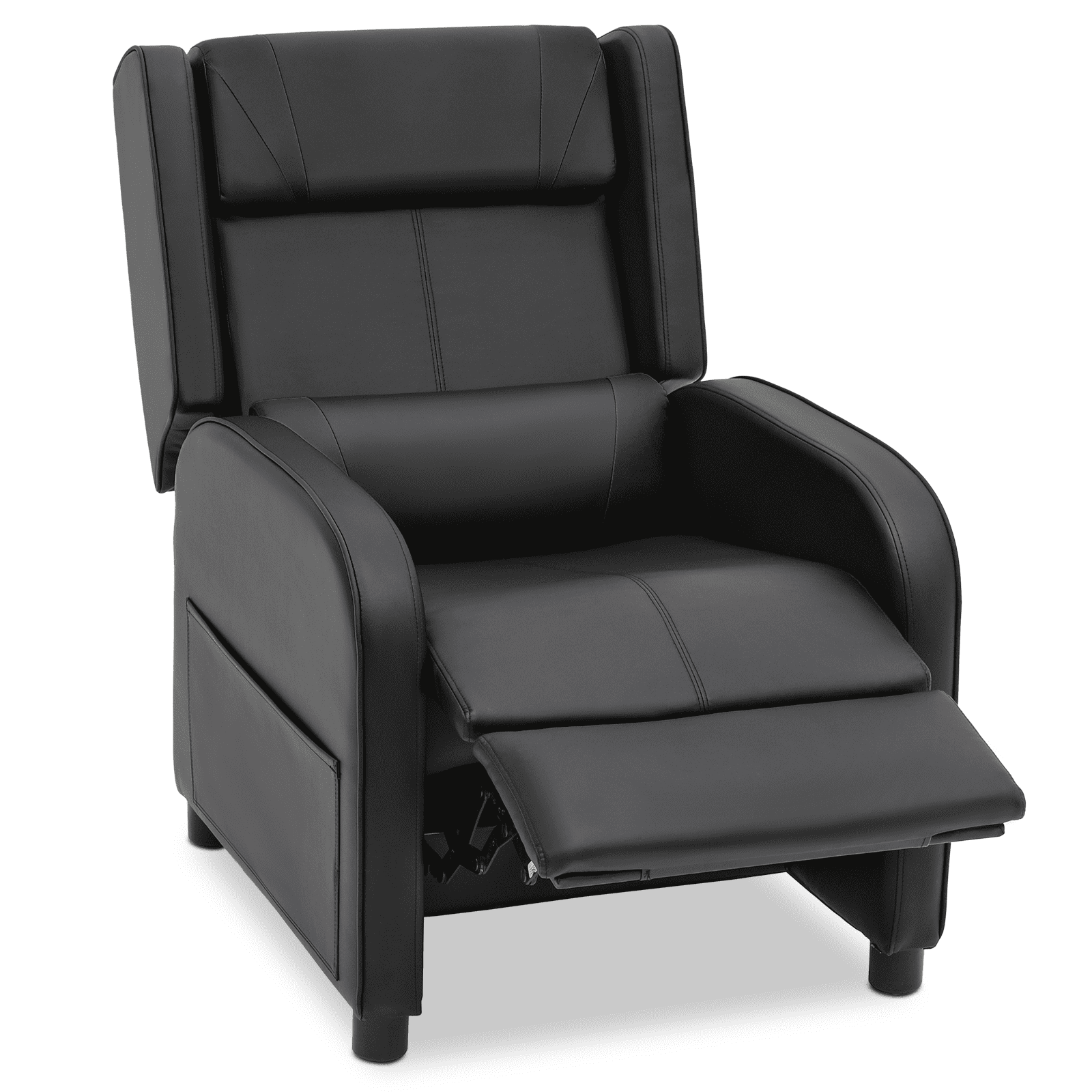 MoNiBloom Gaming Recliner Chair, PU Leather Adjustable Reclining Gaming Chair Sofa with Footrest