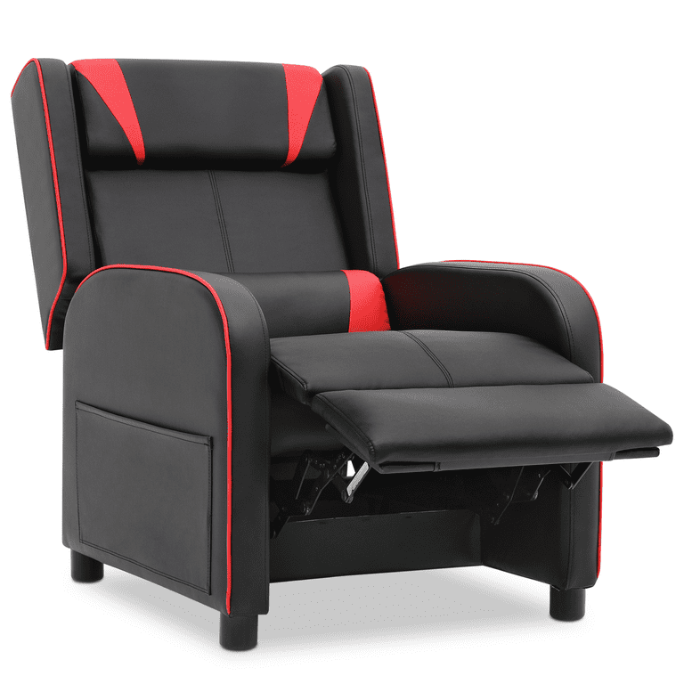 MoNiBloom Gaming Recliner Chair, PU Leather Home Theater Seating Single  Sofa Modern Living Room Recliner Armchair with Footrest Lumbar Support