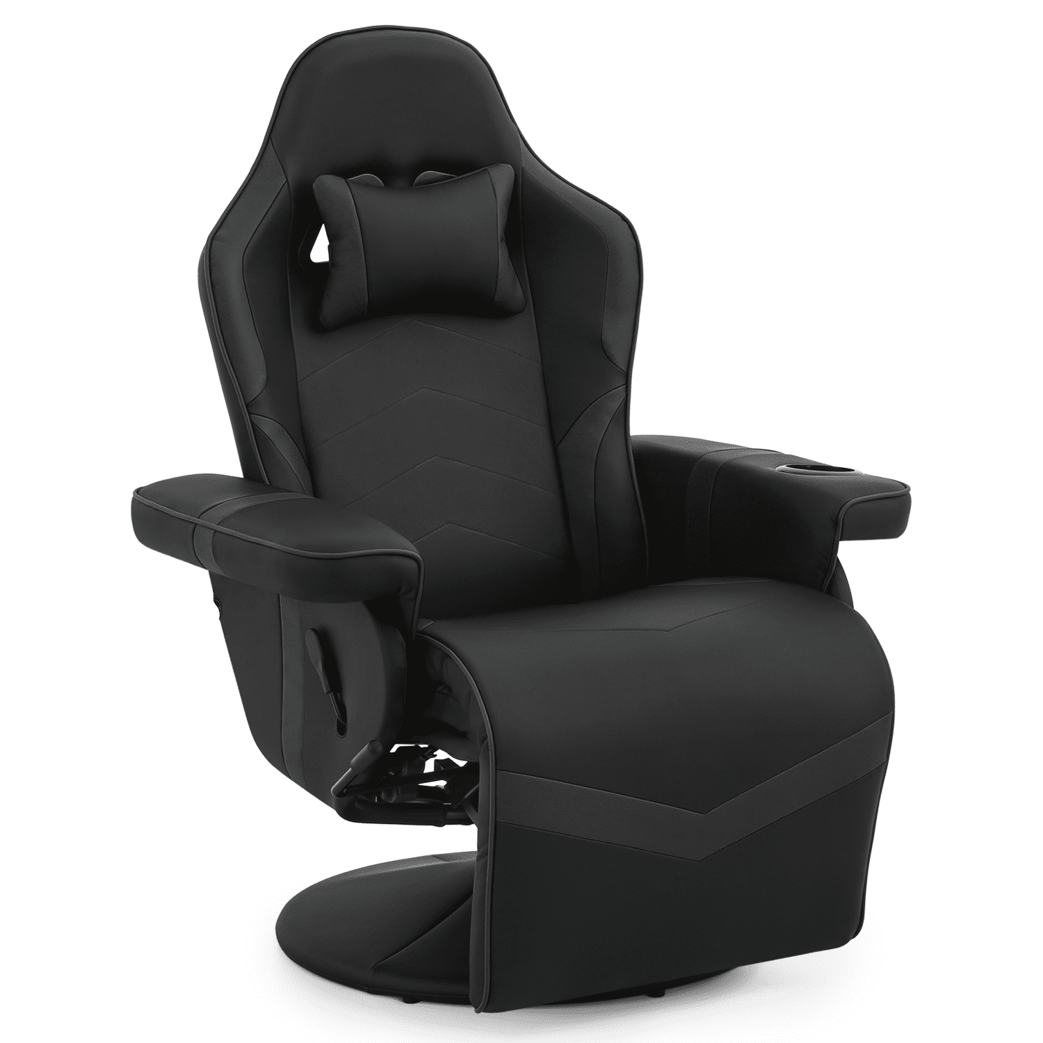 DXRacer P Series Gaming Chair, Premium PVC Leather Racing Style Office  Computer Seat Recliner with Ergonomic Headrest and Lumbar Support (Black 