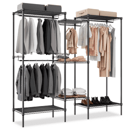 Dropship Wire Garment Rack Heavy Duty Clothes Rack, Closet Organizer Metal  Garment Rack Portable Clothes Hanger Home Shelf Fabric Drawers,  Freestanding Closet Wardrobe, Black to Sell Online at a Lower Price