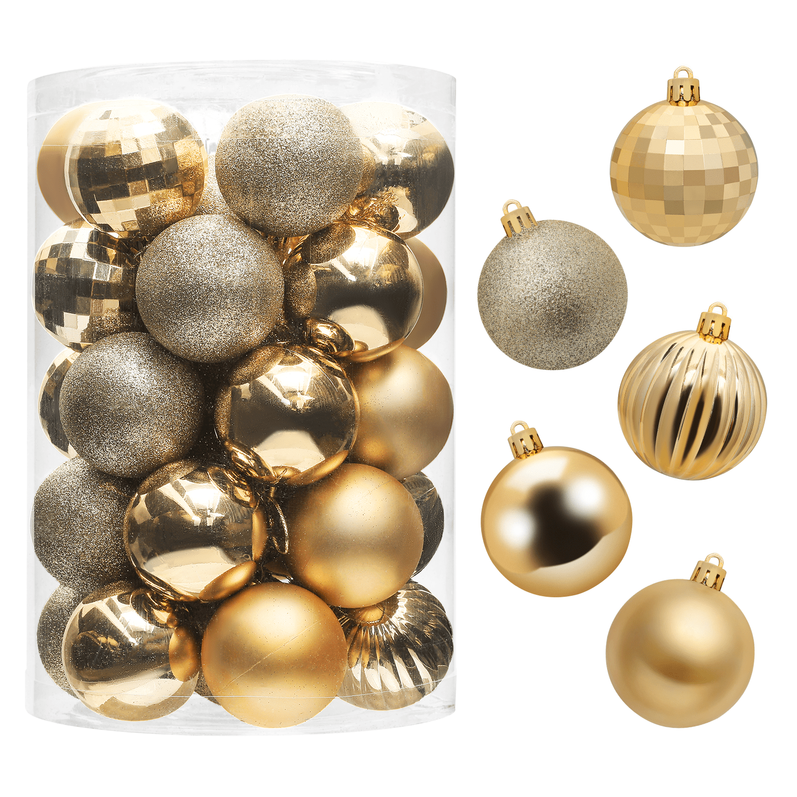 MoNiBloom Gold Christmas Decor Balls, 34pcs Christmas Balls / Hanging