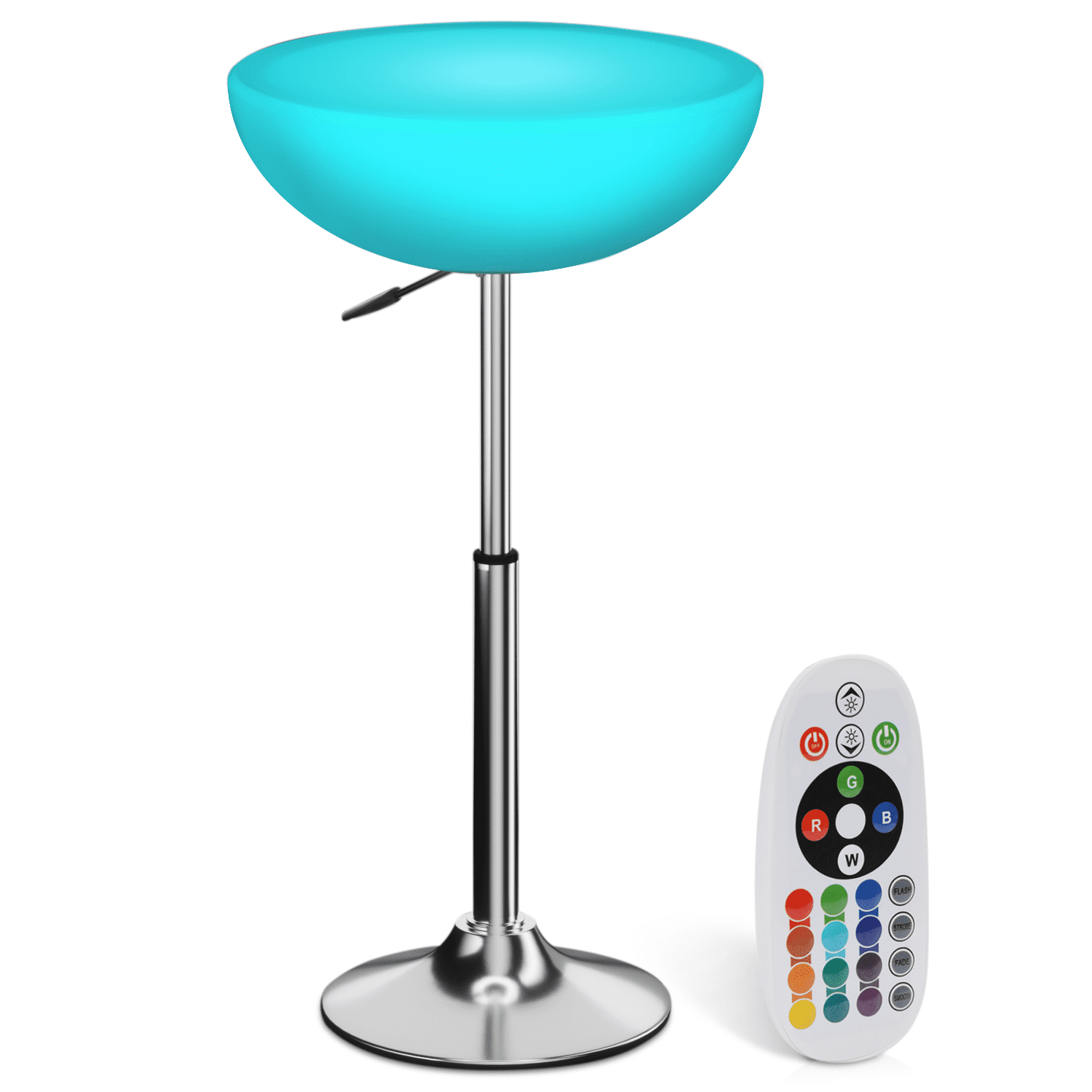 MoNiBloom LED Light Up Bar Table Adjustable Height, 16 Color Changing