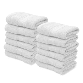 12x12 Bulk Premium White Washcloths