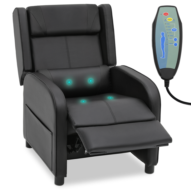 MoNiBloom Massage Gaming Recliner Chair, PU Leather Adjustable