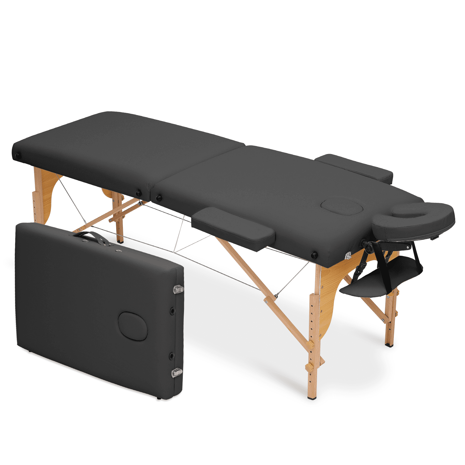 MoNiBloom Massage Tables Portable Lash Bed for Eyelash Extensions Wooden Tattoo Table Height