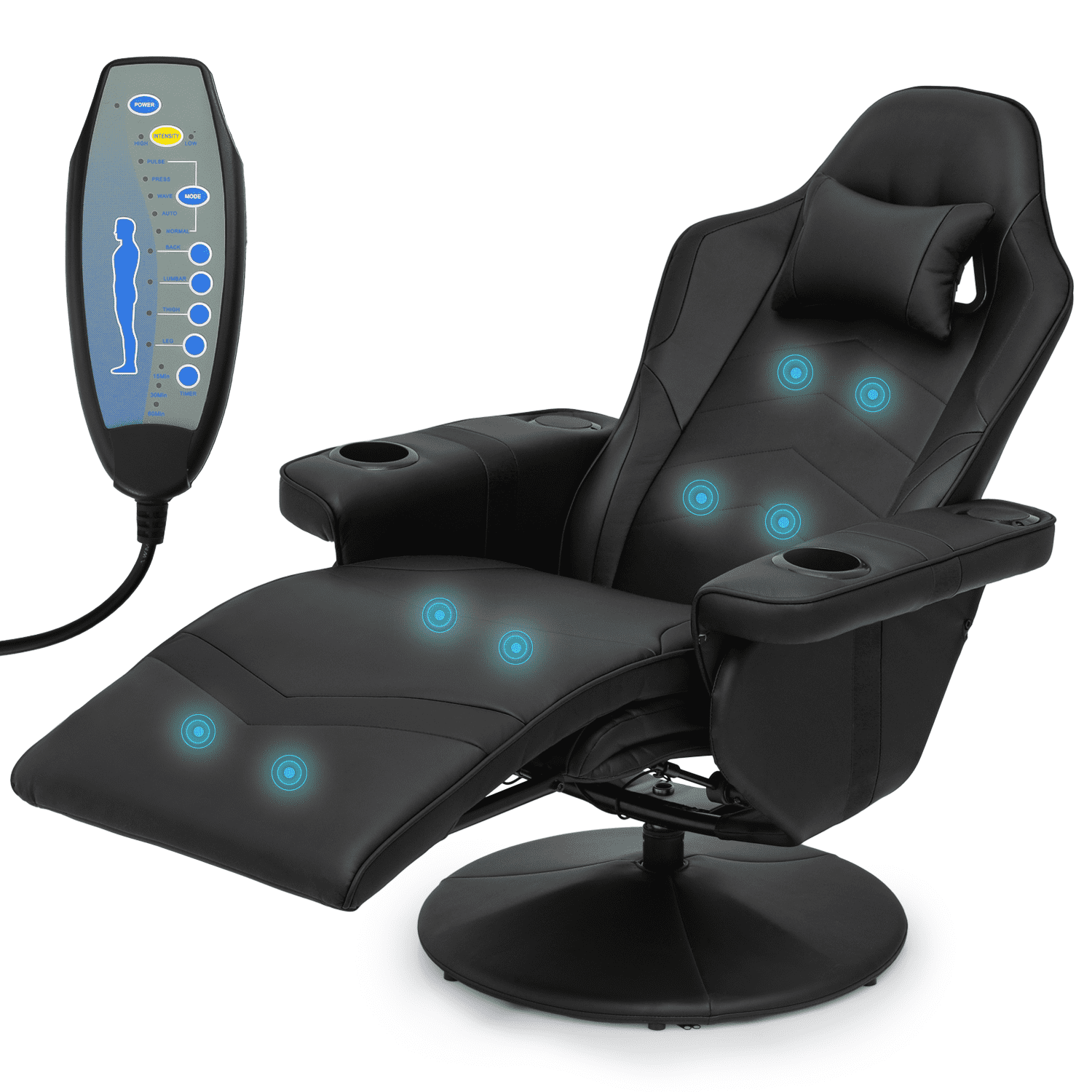 MoNiBloom Video Gaming Chair with Massage, Racing Gaming Chair with  Bluetooth Speakers, Computer Chair with Adjustable Backrest and Footrest,  Red 