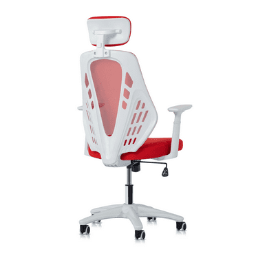 MoNiBloom Mesh Task Chair with Adjustable Headrest, Swivel Office High Back Computer Seat, Red